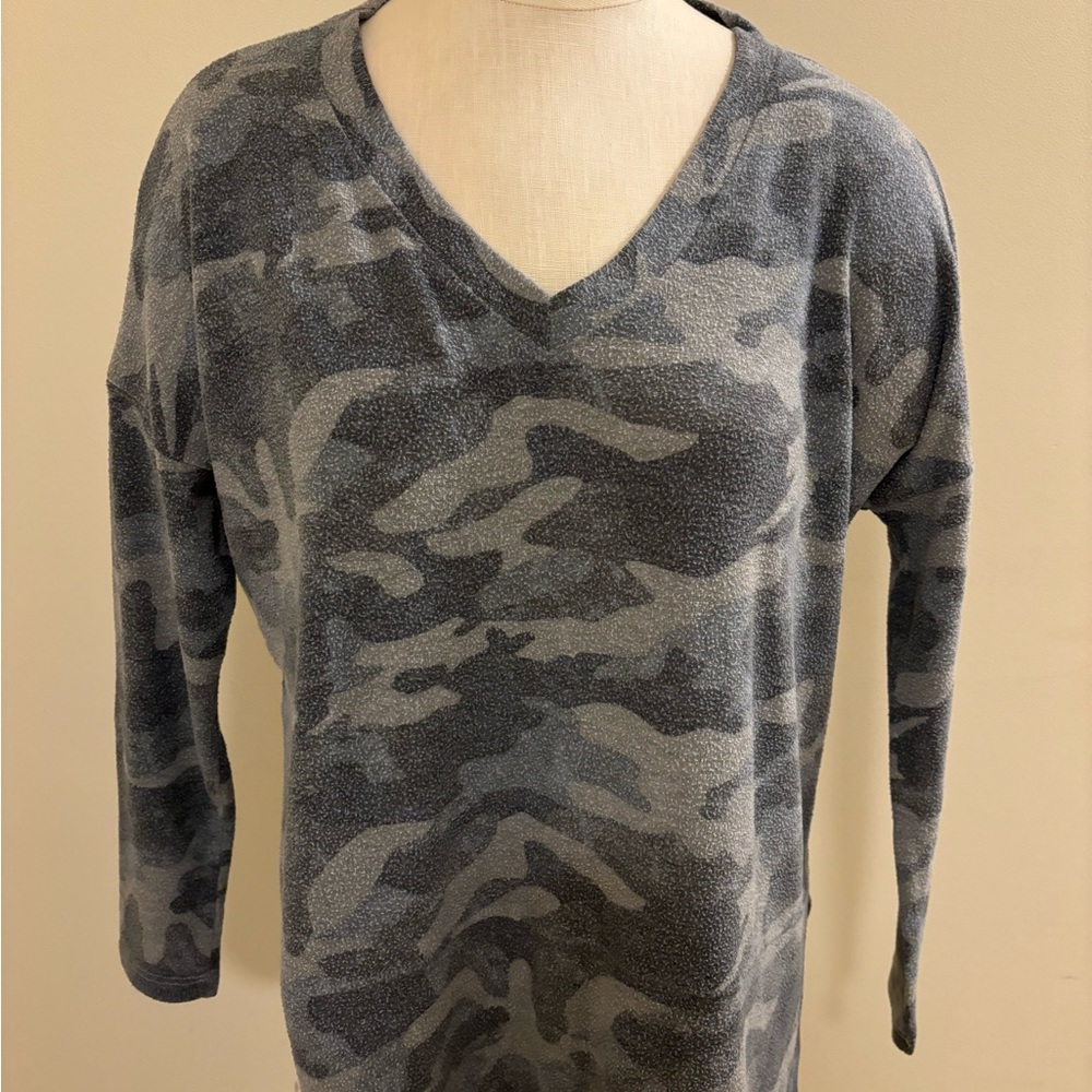 Cherish Camouflage V-Neck Top